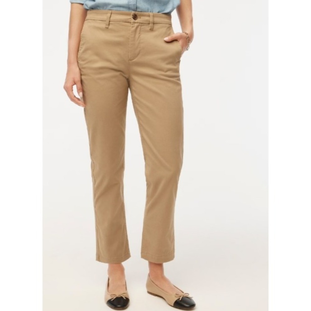J Crew High Rise Girlfriend Chino Pants Womens 8 Frankie 100% Cotton Stretch